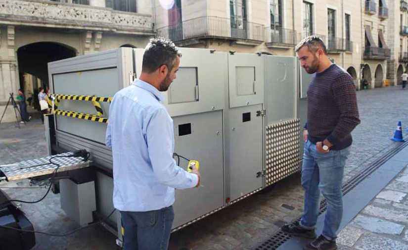 Girona continúa las pruebas del nuevo sistema de recogida de residuos en áreas temporales